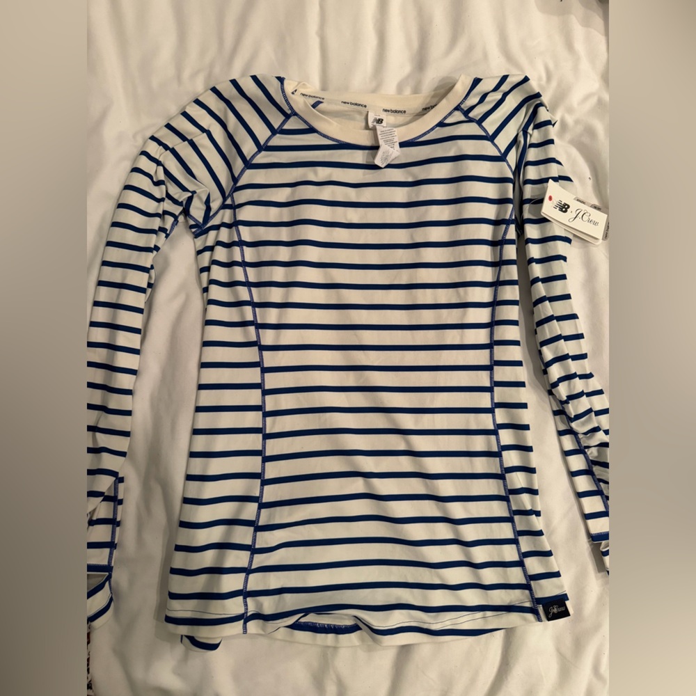 NWT J. Crew x New Balance striped athletic top sz S